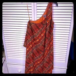New Vince Camuto Tigerlily Serengeti Dress beautiful bohemian one shoulder neck